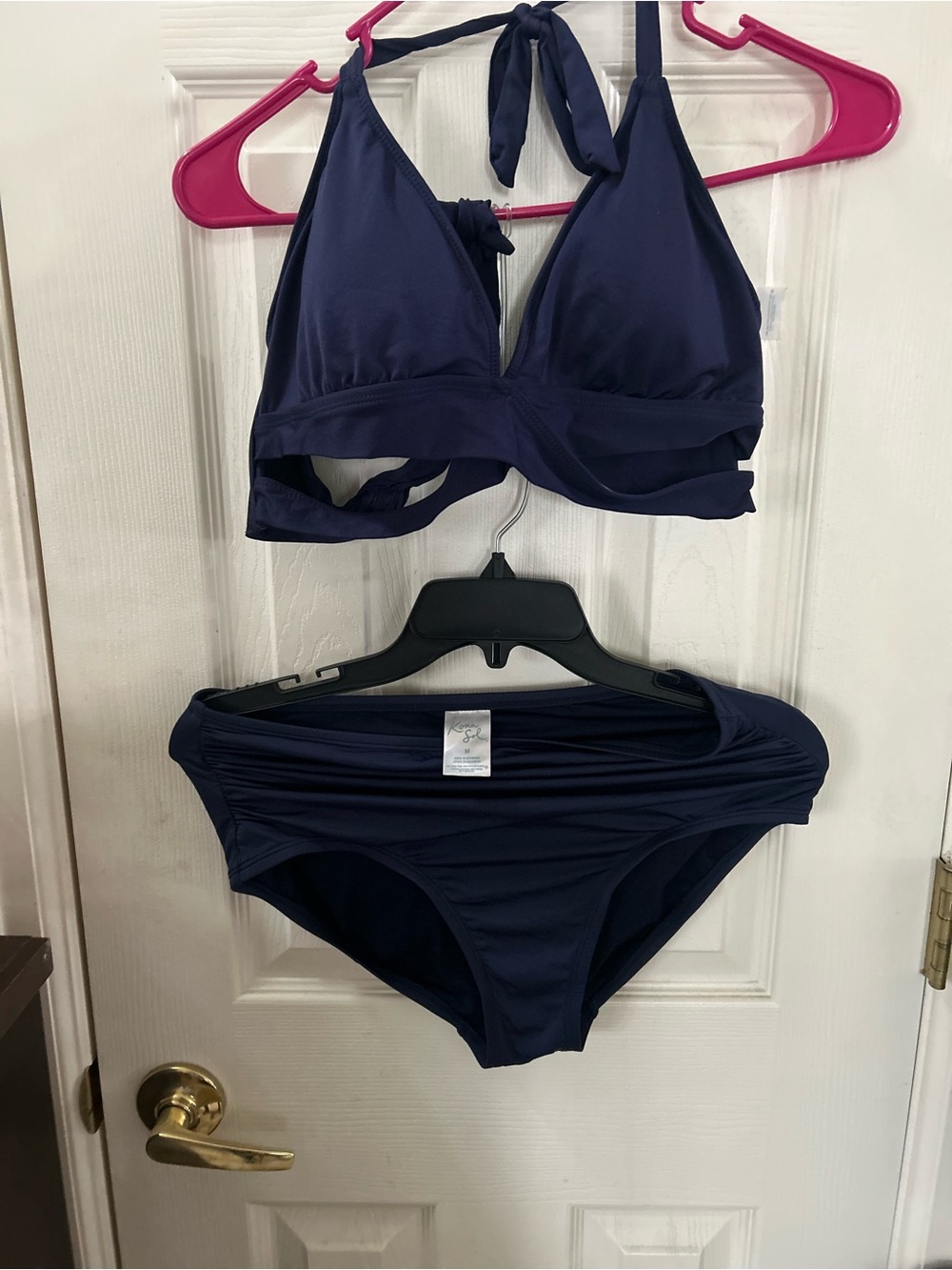 Kona Sol Navy Blue Halter Bikini Set size medium.